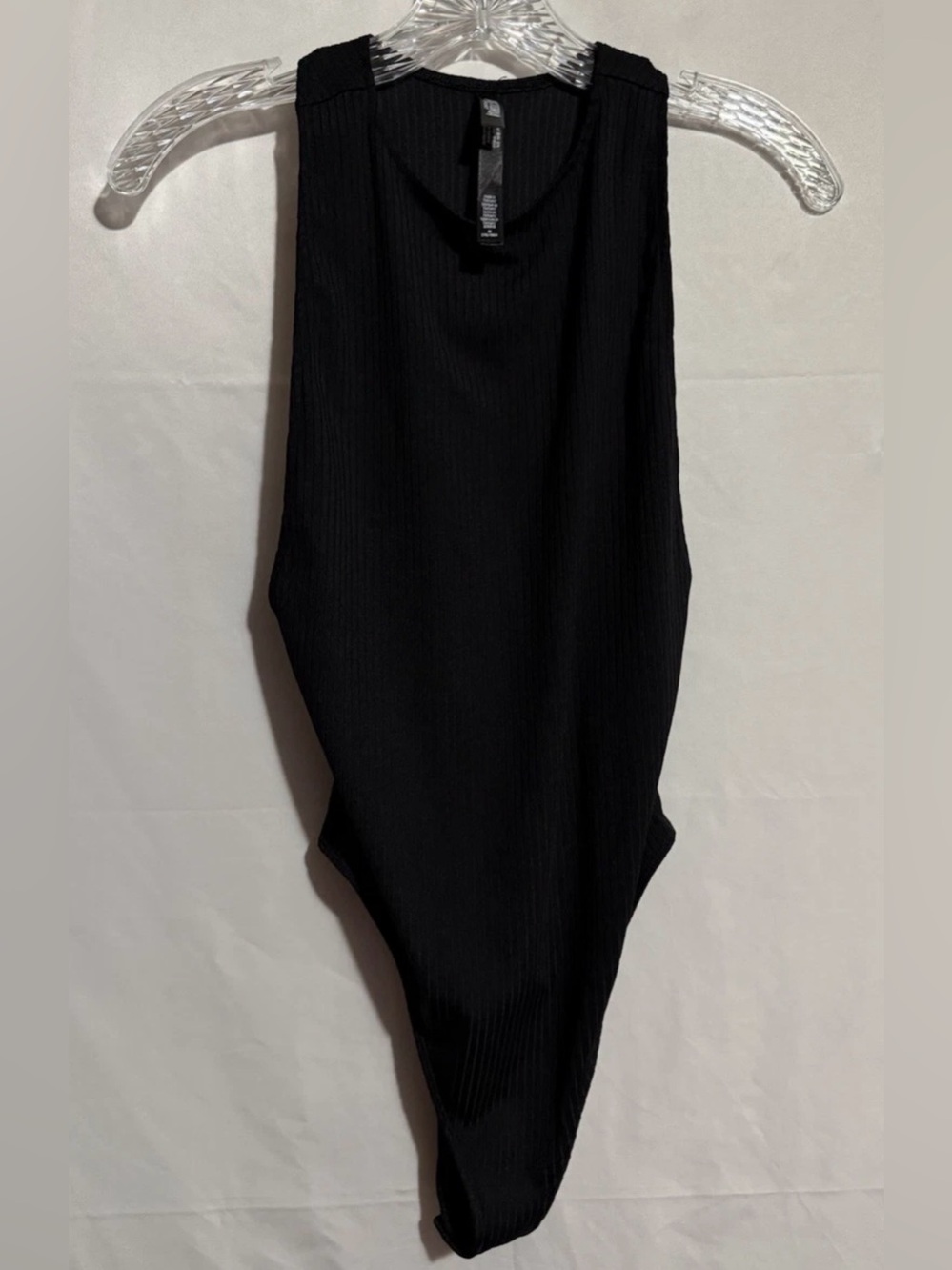 Victoria Secret Sport Black Tank Bodysuit M Mild Compression Snap Closure
